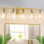 VerRon 5-Light Gold Bathroom Light Fixtures, Brushed Gold Wall Light Fixture by WelcometoVerRon