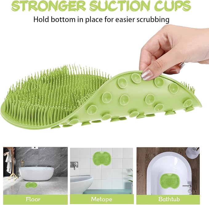 Shower Foot Scrubber, Wall Mounted Bath Massage Pad, Back Scrubber Back - Image 3