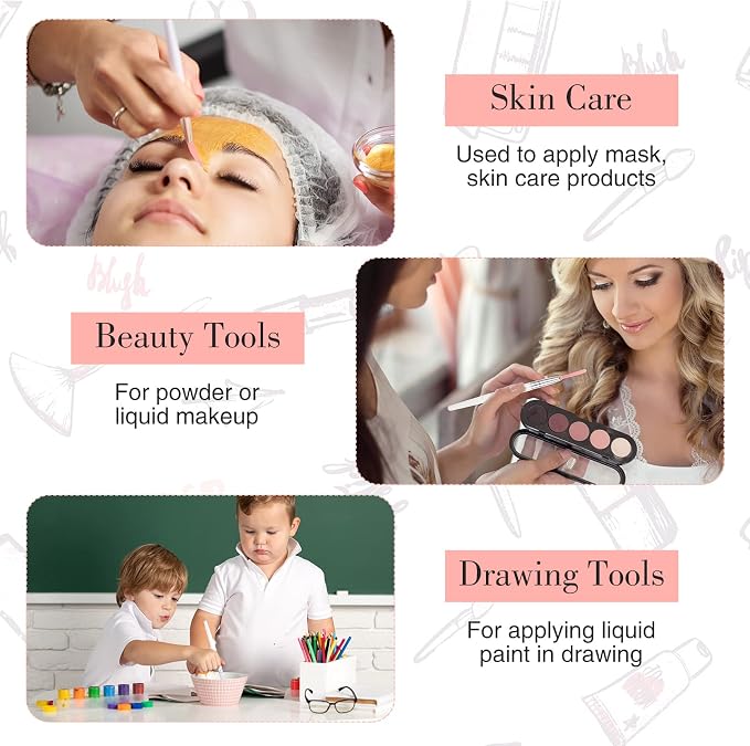 9 Pieces Facial Fan Mask Brushes, Soft Facial Applicator Brushes Tools - Image 6