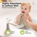 6-Pack Baby Washcloths – Soft Absorbent Viscose from Bamboo Washcloths - Image 3
