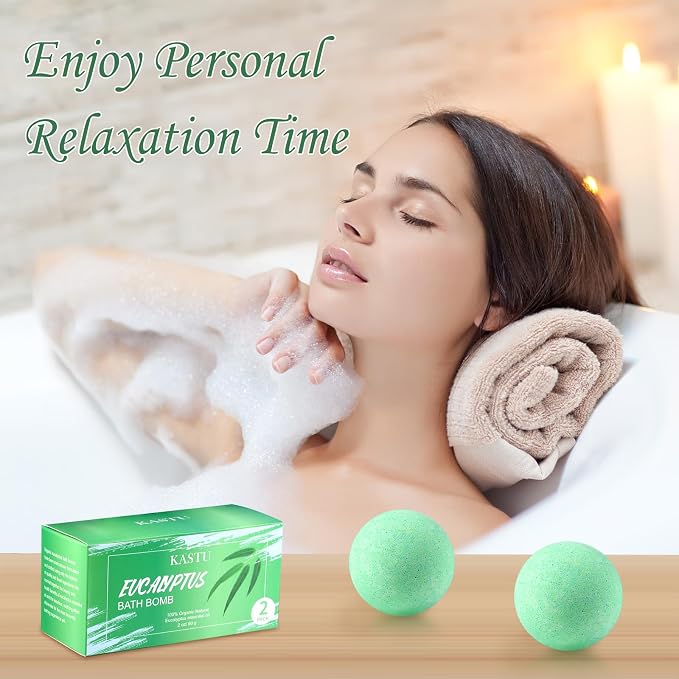 Bath Bombs Salt Balls, Eucalyptus Extract Essential Oils, Moisturizing Dry Skin - Image 6