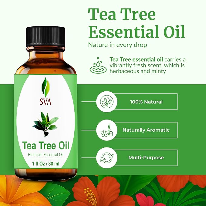 SVA Tea Tree Essential Oil – 1 Fl Oz – 100% Natural Tea Tree Oil - Image 2