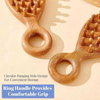 Sandalwood Head and Scalp Massager Comb, Wide Tooth Wooden Gua Sha Tool - Image 5
