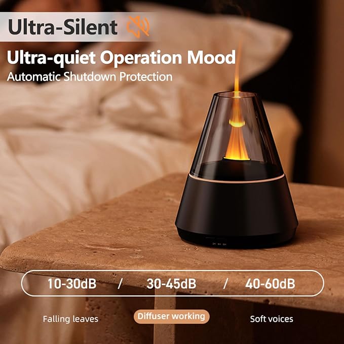 Flame Essential Oil Diffuser, Upgrade 7 Colour Lights Aromatherapy Diffuser - Image 5