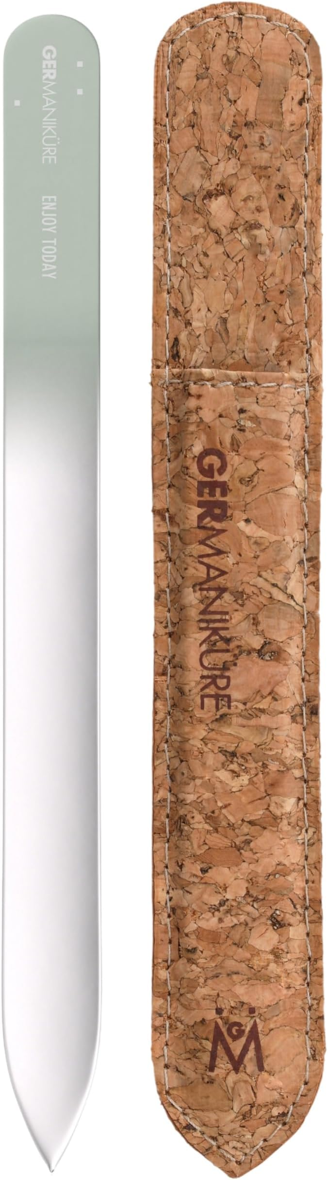 GERMANIKURE Glass Nail File in Cork Sleeve by GERMANIKURE