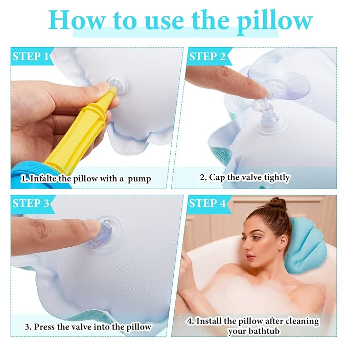 Jetec 2 Pcs Inflatable Bath Pillow - Image 4