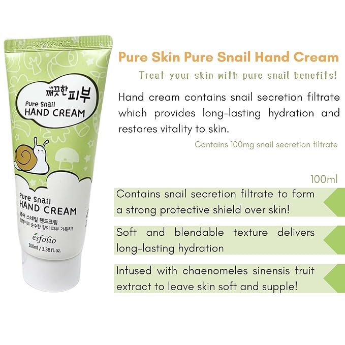 esfolio Pure Skin Snail Hand Cream – Deep Moisturizing & Restoring Hand Lotion - Image 6