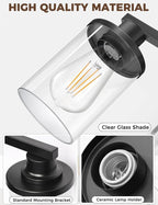 L LOHAS LED 2-Light Black Bathroom Light Fixtures, Modern Lighting Fixtures - Image 4