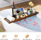 Kiasthome Teak Bathtub Caddy, Expandable Bath Tray, Non‑Slip Luxury Tub Caddy - Image 6
