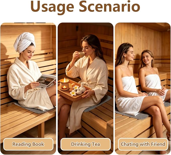Felt Sauna Cusion, Felt Sauna Seat Cushion, 19.6 x 13in Sauna Mat - Image 8