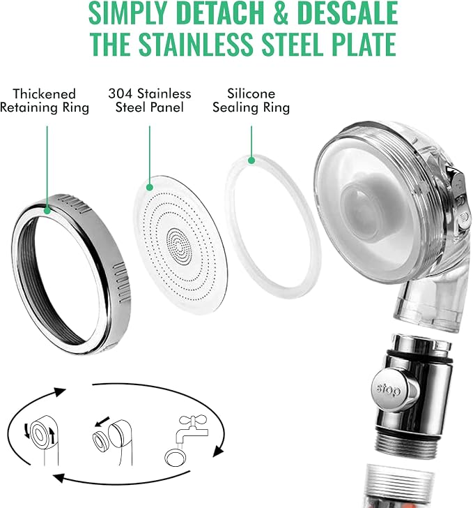 Original StoneStream EcoPower High Pressure Handheld Shower Head - Image 5
