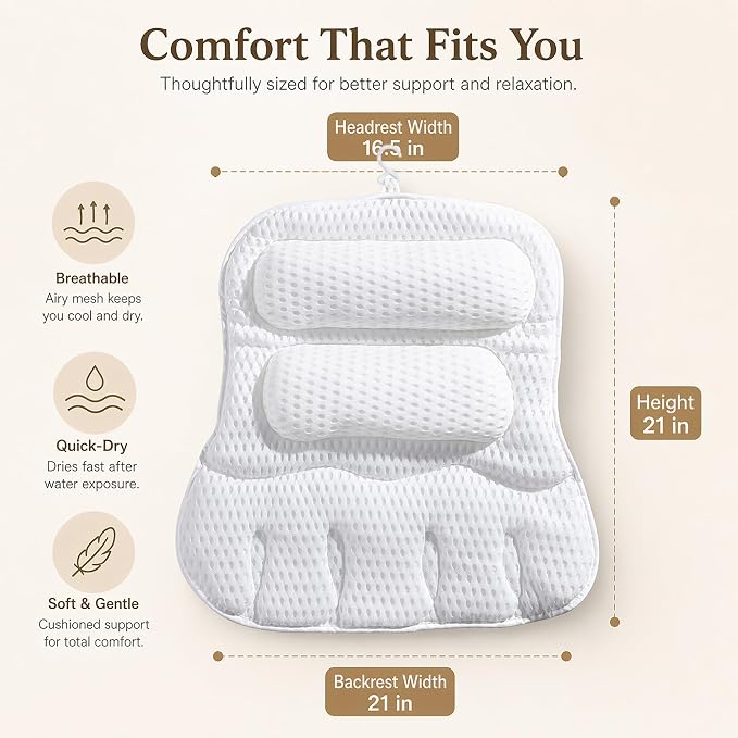 Luxury Bath Pillow for Tub, - Image 3