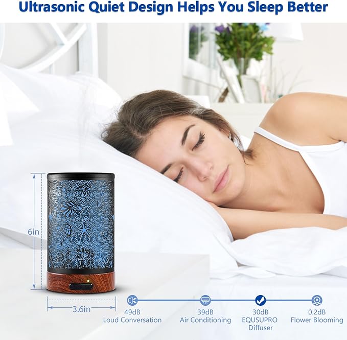 EQUSUPRO Essential Oil Diffuser 150ml Black Metal Aromatherapy Oil Diffuser - Image 5