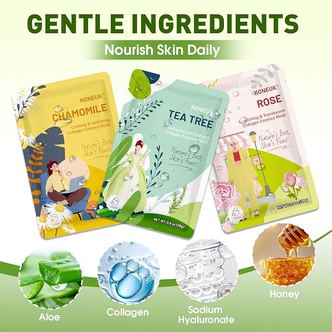 KONEUK 27 Pack Collagen Sheet Face Masks Skincare - Image 4