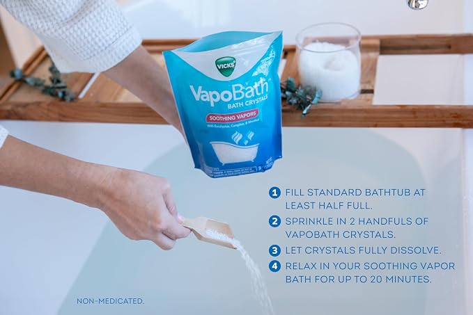 Vicks VapoBath, Bath Salts, Bath Bomb, Non-Medicated Bath Crystals, Comforting - Image 6