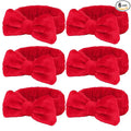 Casoty 6 Pcs Red Spa Headbands, Skin Care Headband, Soft Coral Fleece Makeup by Casoty
