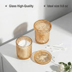 Bathroom Organizers and Storage, 2 Pack Glass Qtip Holder Dispenser, Bathroom - Image 4