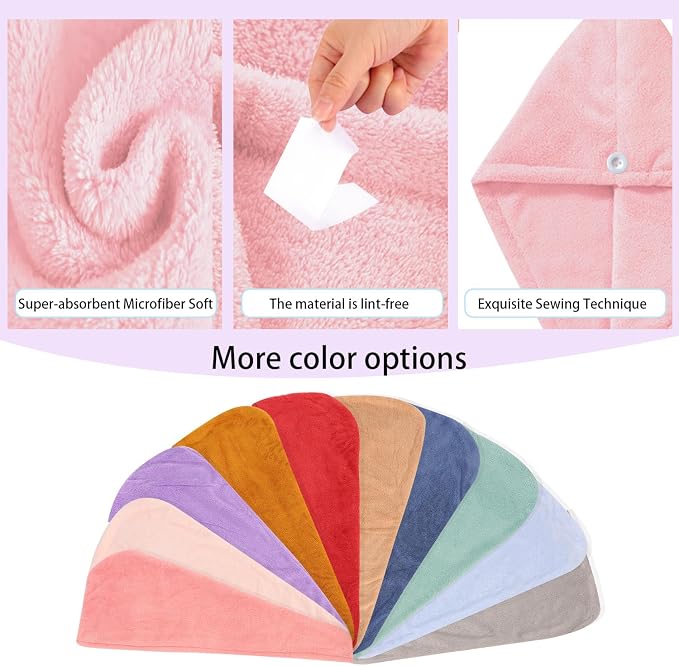 Microfiber Hair Drying Towel Wrap - Image 7