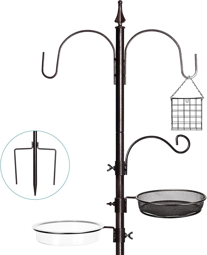 YINGYM Bird Feeder Stand Pole, 77 Inch Feeding Station Kit by YINGYM