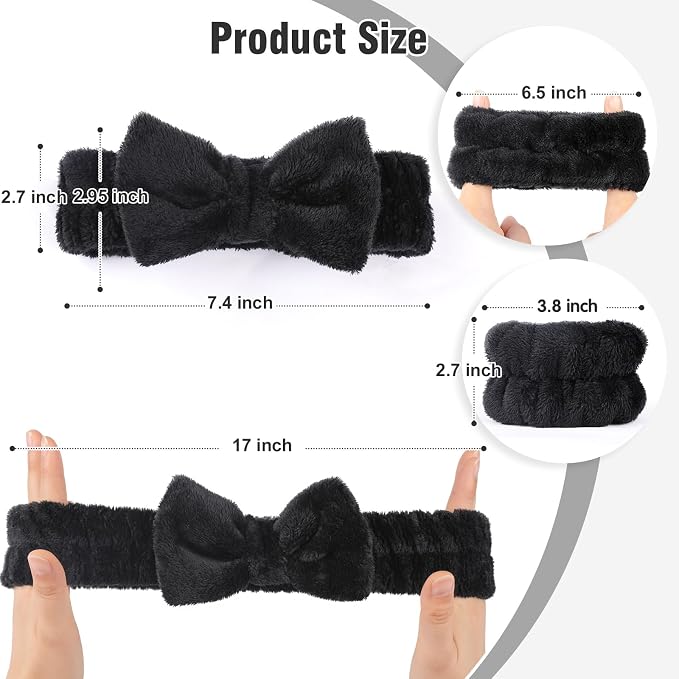 Spa Headbands for Women with Wristband Set: Facial Makeup Headbands for Girls & - Image 6