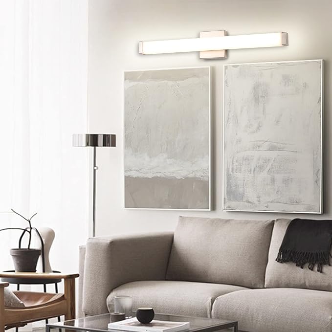 Bathroom Vanity Light Brushed Nickel Square LED 24 inch 14W 4000K Natural White - Image 7