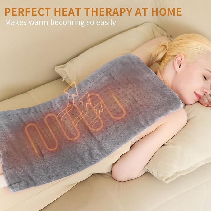 Heating Pad for Back Pain Relief, Massaging Weighted Heating Pads for Neck - Image 6