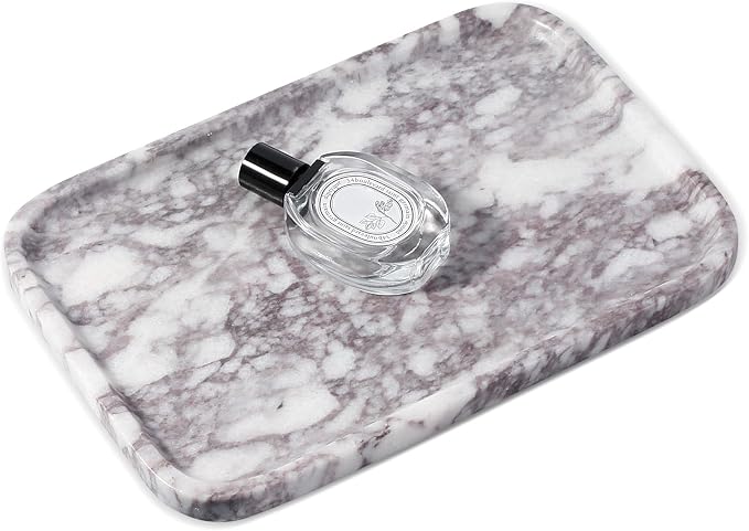 Karibiber Luxury Marble Vanity Tray, Bathroom Tray Countertop, Calacatta by Karibiber