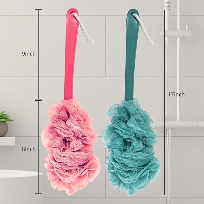 Evmliy 2Pack Back Scrubber for Shower, Loofah Sponge Brush Exfoliating Body - Image 5