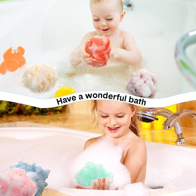 CHENGU 50 Pack Loofah Sponge Bath Sponge Shower Loofah Mesh Shower Ball Bath - Image 6