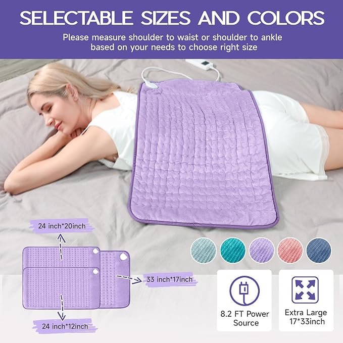 Heating Pad for Neck and Shoulders and Back, Electric Heating Pad for Period - Image 7