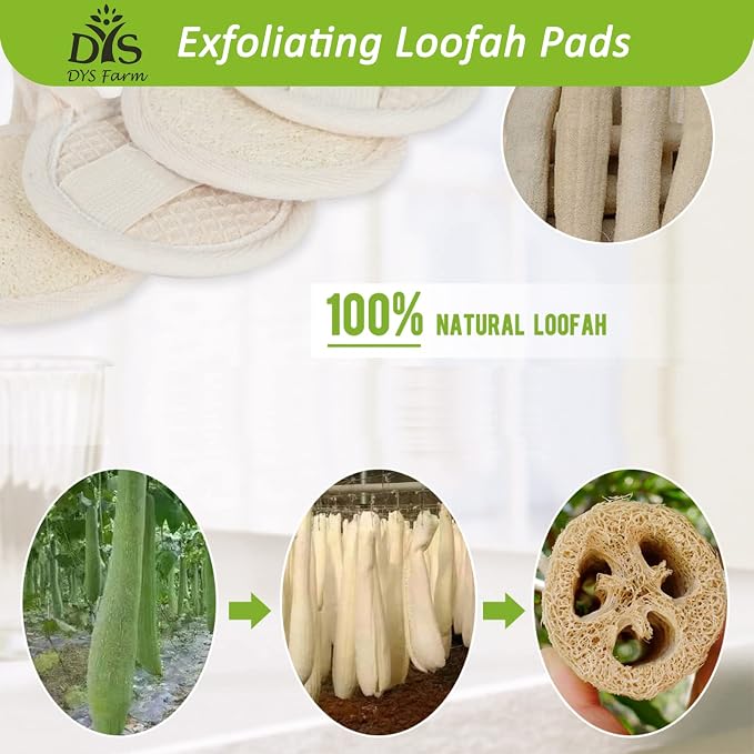 Face Loofah Pads Exfoliating Scrubber, Natural Luffa Facial Cleanser Pad - Image 5
