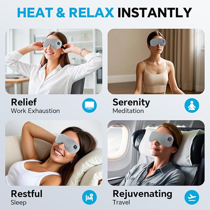 Cordless Heated Eye Mask for Dry Eyes Relief, - Image 6