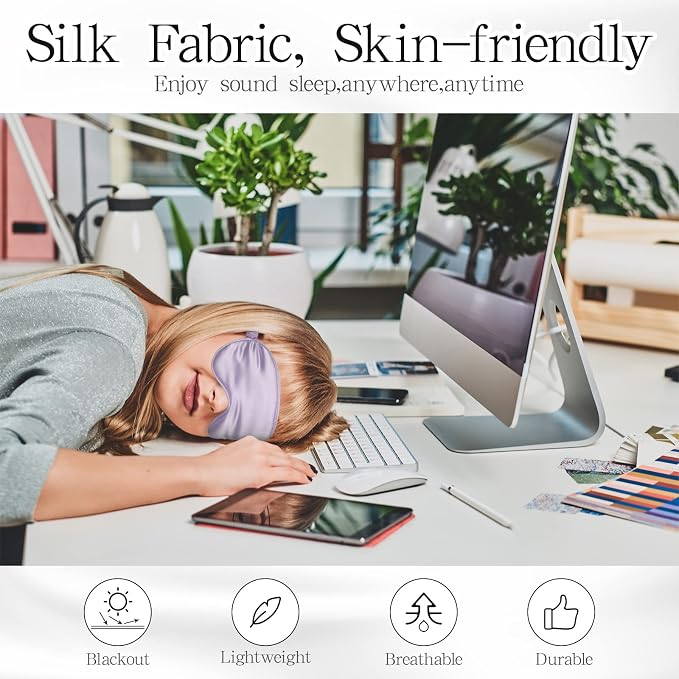 100 Pieces Silk Sleep Mask Eye Coverings - Image 3