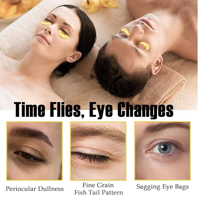 30 Pairs Lip Mask & Eye Mask, 24K Gold Under Eye Patches - Image 4
