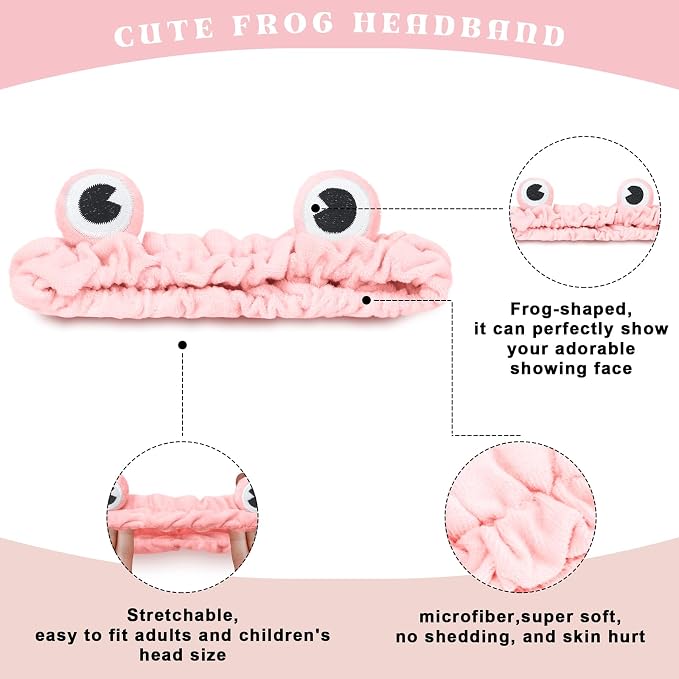 Jowmoy Pink Frog Eye Elastic Headband - Image 3