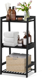POXAKA 3 Tier Bamboo Bathroom Shelves, Ladder Shelf by POXAKA