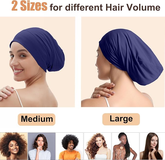 Satin Bonnet for Sleeping Night Cap, Adjustable Satin Lined Silk Bonnets Sleep - Image 3