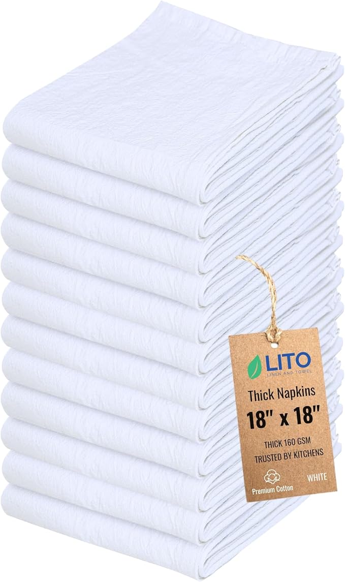 Thick Cotton Napkins – Flour Sack Napkin by LITOLinenandTowel