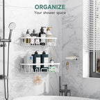 Veken Shower Caddy 3-Pack, Advanced Rustproof Design, No Drilling Adhesive - Image 4