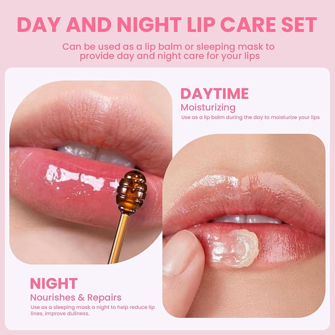 4 PCS Lip Scrub and Mask Set, Strawberry Watermelon Lip Exfoliator Scrub - Image 7