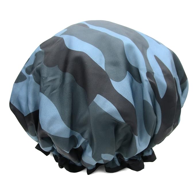 Shower Cap for Women Men Shower Hat Waterproof-Double Layer-Reusable Elastic - Image 2