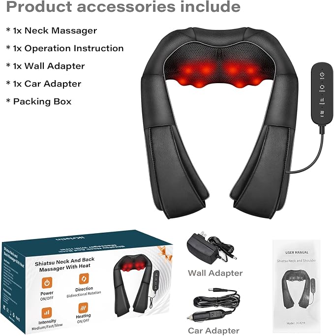 iKristin Neck Massager with Heat, Shiatsu Massager - Image 8