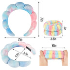 Zkptops Spa Headband for Washing Face Wristband Set Sponge Makeup Skincare - Image 6