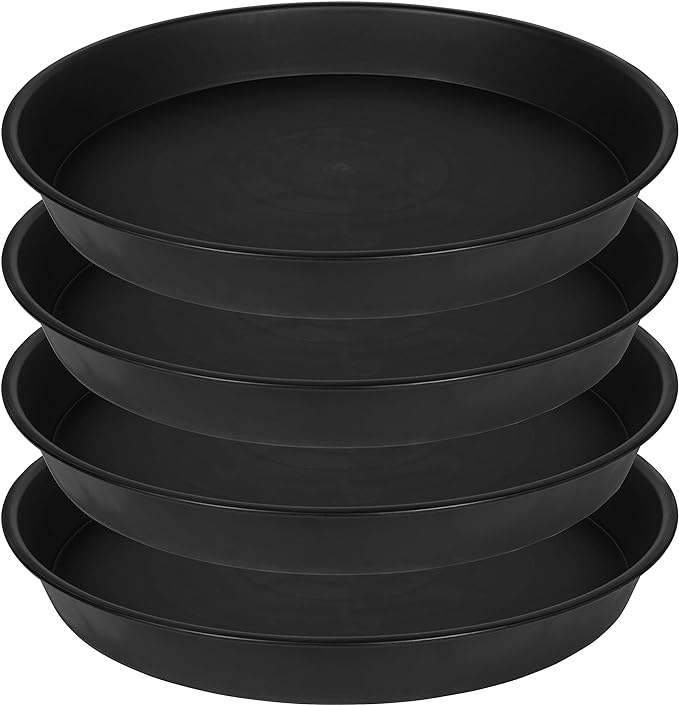 4 Pack of 18 19 inch Plant Saucer Drip Tray, 17 19 21 23 25 27 inch Heavy Duty by Bleuhome