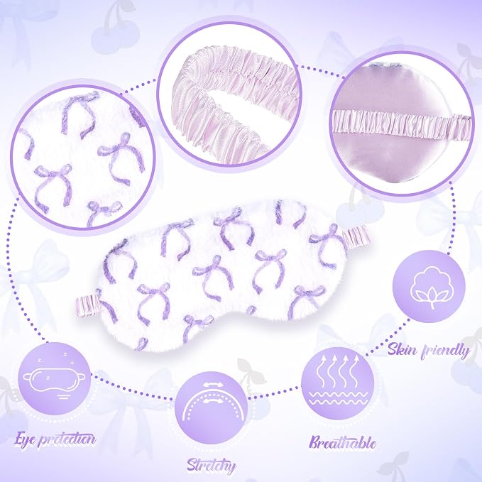 Cuffbow 6 Pack Plush Sleep Mask Set, Cute Plush Eye Masks - Image 3