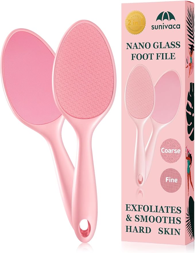 2-Sided Glass Foot File Callus Remover Without Drain Stand by SunivacaSweetHome