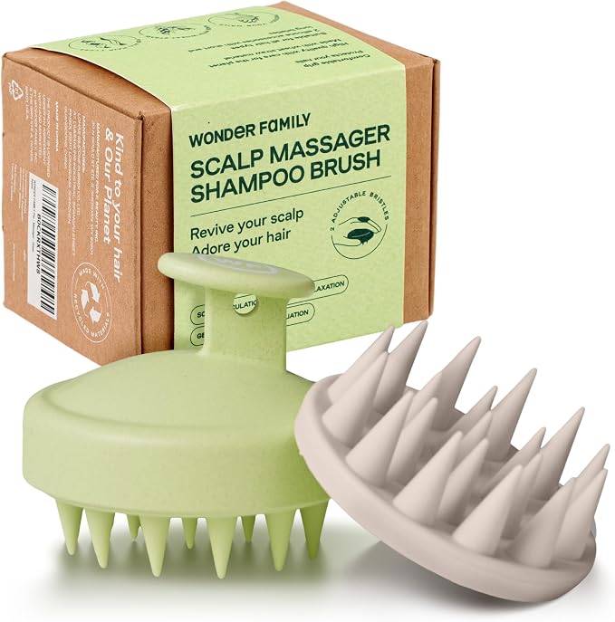 Silicone Scalp Scrubber for Dandruff – Serum, & Hair Oil Applicator – Scalp by WONDERFAMILY