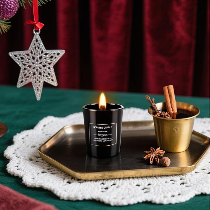 12 Pack Scented Black Candles Gift Set, Natural Soy Wax Aromatherapy Candles - Image 7