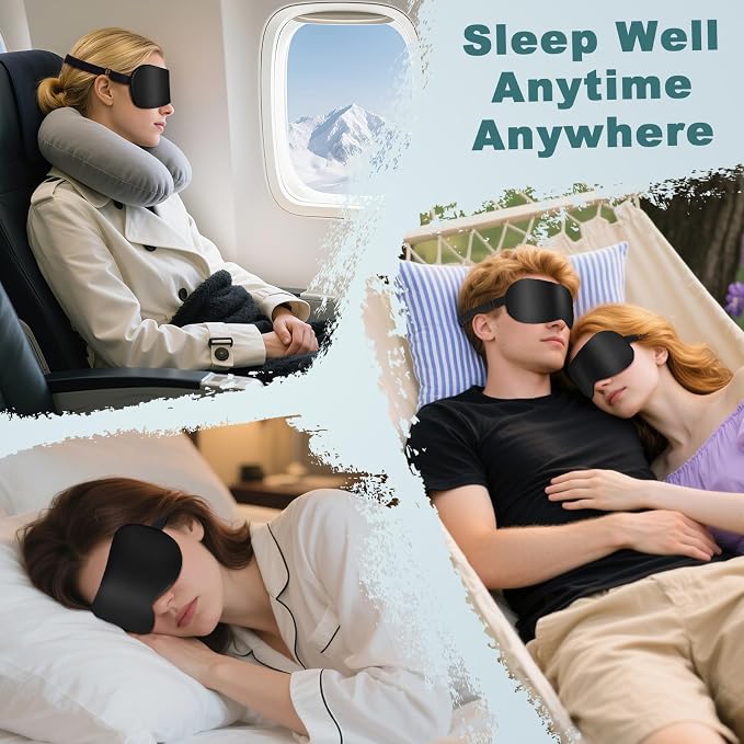 Sleep Mask for Side Sleeper Women Men, Eye Mask for Sleeping Light Blocking - Image 6