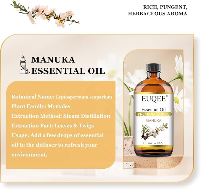 EUQEE Manuka Essential Oil 118ml Large Capacity Pure Manuka Oil - Image 2